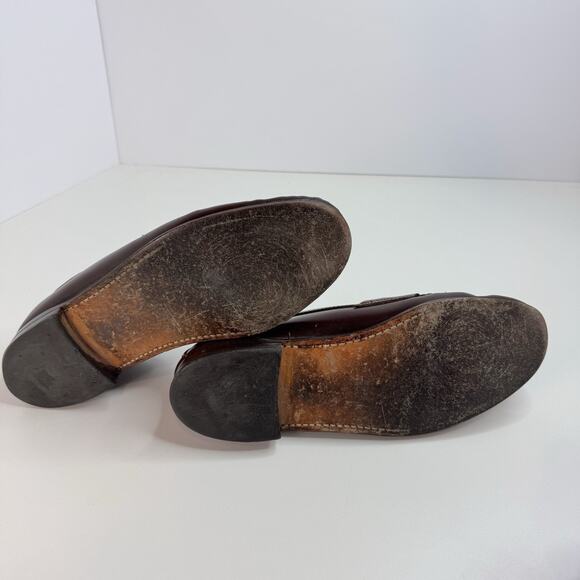 LANDS\' END Men\'s Brown or Cordovan Leather Penny Loafers Size 11 M